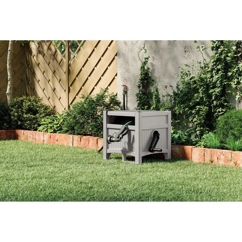 100-Foot Hose Hidden Reel for Durable Patio Garden Use