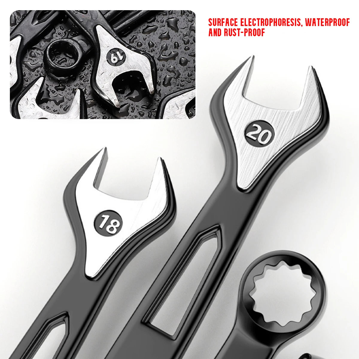 Max Torque  Premium Combination Wrench Set, Chrome Vanadium Steel, Long Pattern Design | Include Metric 6-32mm