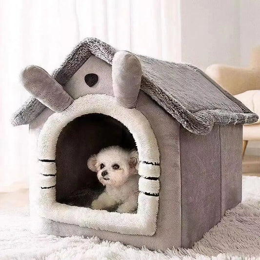 Luxurious Coral Fleece Dog House Bed For Indoor Pets