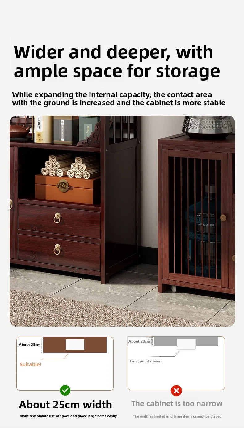 Multifunctional Furniture with Drawers & Shelves, Kitchen Cupboard, Living Room Storage Organizer, Tea Table Cabinet