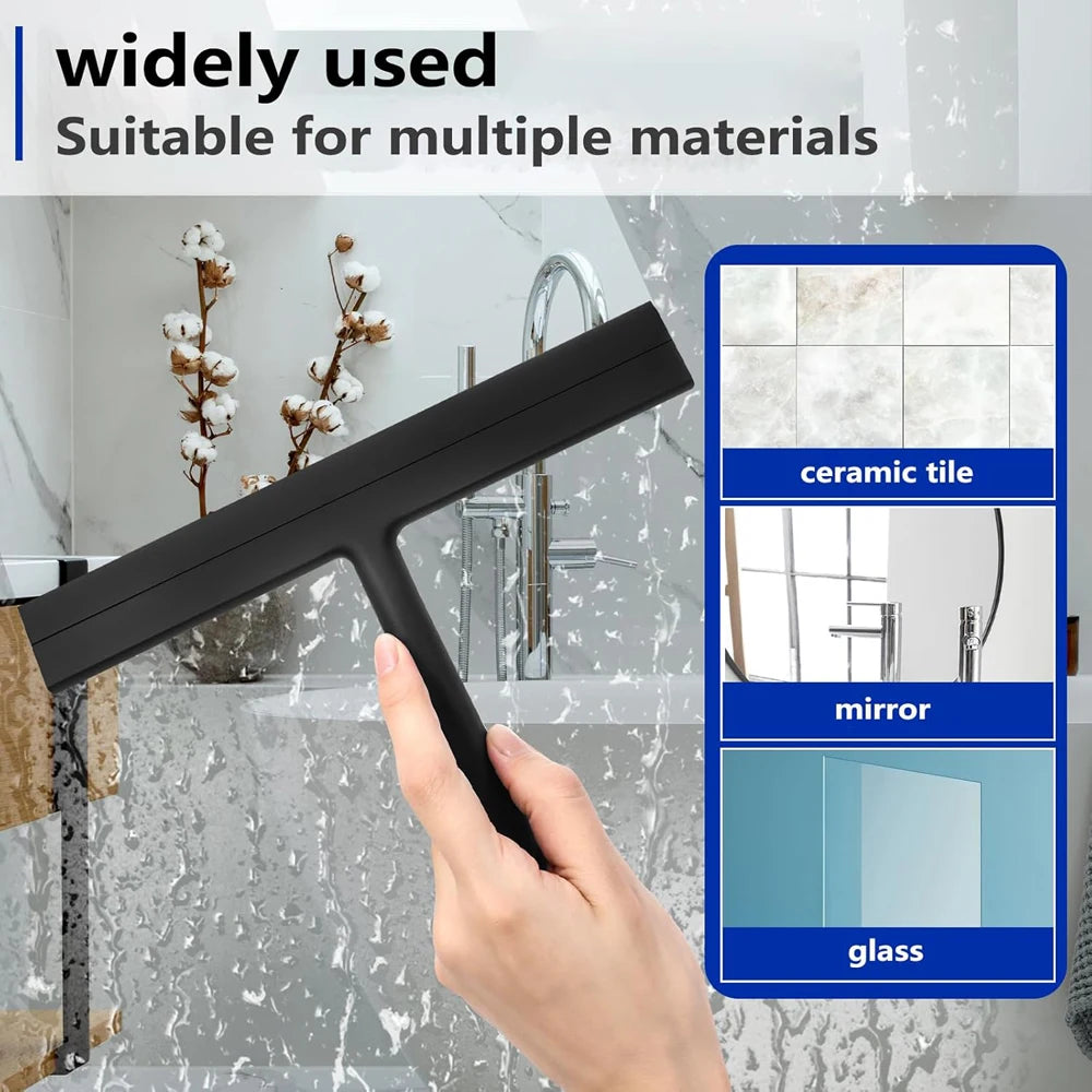 New Shower Squeegee Glass Wiper Scraper Shower Squeegee Cleaner With Silicone Holder Bathroom Mirror Scraper Glass Cleaning