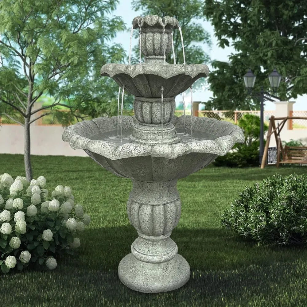 Birdbath Garden Waterfall Fountain for Outdoor Serenity