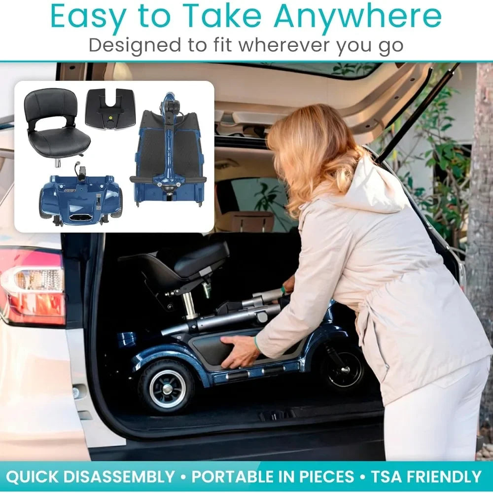 New Best Deal US Shipping Folding Mobility Scooter for Adults Electric 3 Wheel Power Wheelchair Compact Travel Long Range Batter