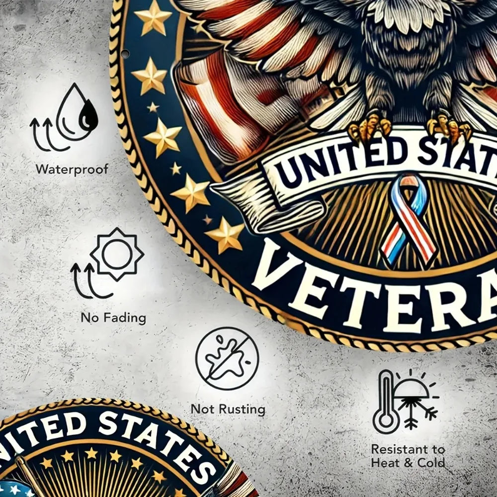 US Veteran Sign Aluminum Wall Decor For Memorials Today