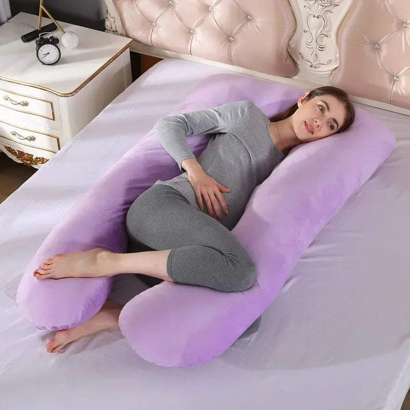 Soft U Shaped Pregnancy Pillow For Side Sleeping Relief