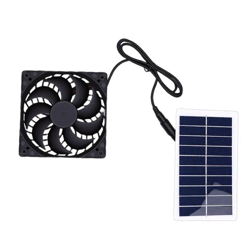 Solar fan Solar Charger Exhaust Fan Ventilator Solar Panel Powered Fan Air Extractor for Dog Chicken House RV Greenhouse Fan