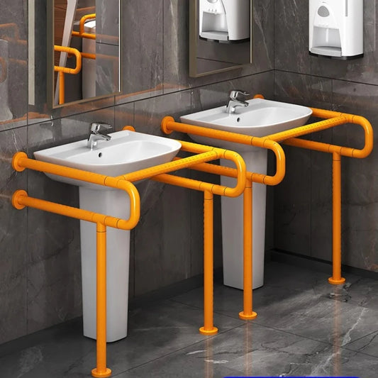 ‌ADA Bathroom Safety Rails - Disabled Toilet Grab Bar, Non-Slip Pedestal Sink Grips, Commercial Handrail for Public Baths