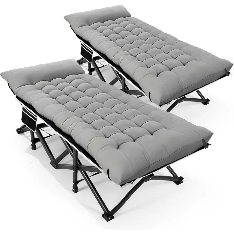HABUTWAY Camping Cot with Mattress, 32" Extra Wide Camping Cots for Adults, Sleeping Cot for Adults Holds Up to 602LBS