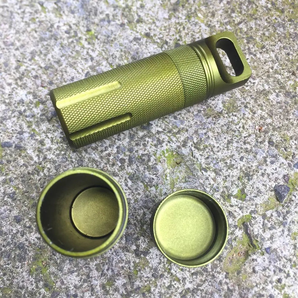 New Aluminum EDC Survival Kit Waterproof Seal Bottle Capsule/Pill  Airtight Case Outdoor Tools Capsule Holder Storage Container