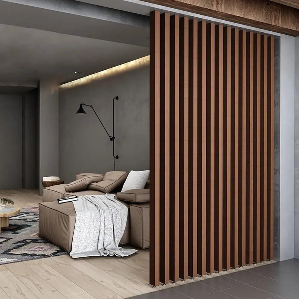 Floor-to-Ceiling Wooden Slat Room Dividers - 2 to 8 Feet Tall, Modern Design for Living Spaces and Offices