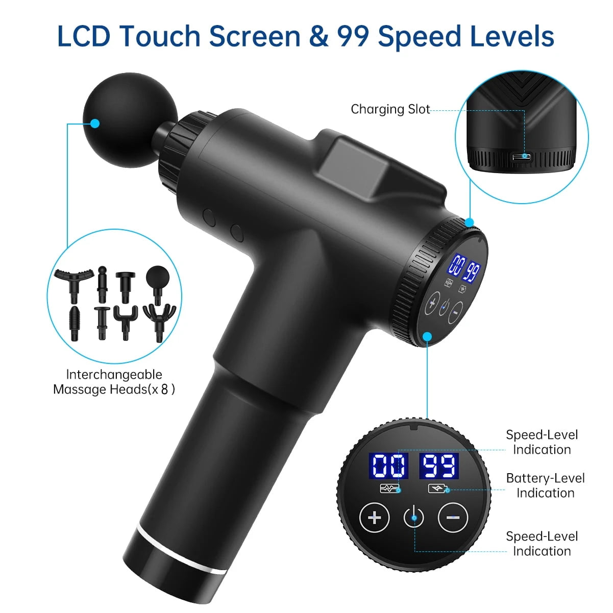 99 Speed Deep Muscle Massage Gun With Carrying Case