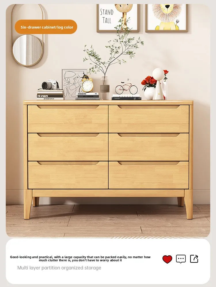 Wooden Chest of Drawers 5-Drawer & 6-Drawer Dresser Cabinet Bedroom Clothes Storage Organizer No Assembly Living Room Furniture