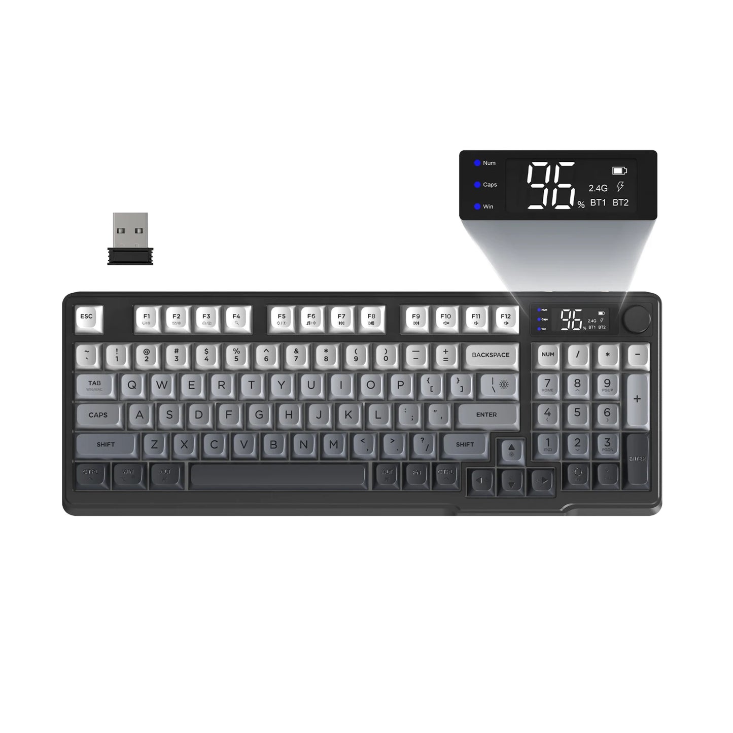 ZIYOU LANG Wireless Gaming Keyboard With Display And Knob