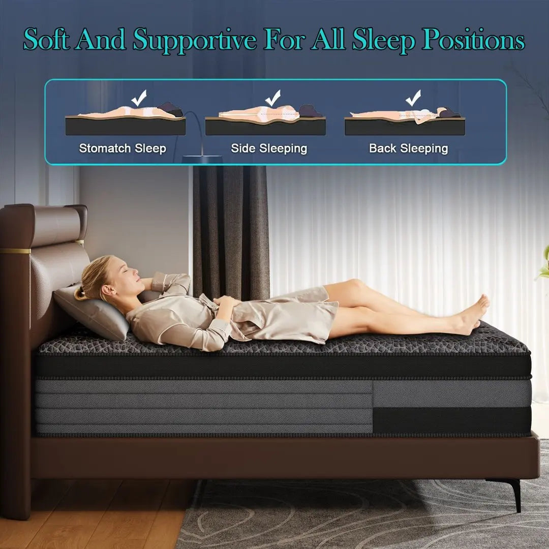 Comfortable Pocket Spring Memory Foam Mattress With Suede Top