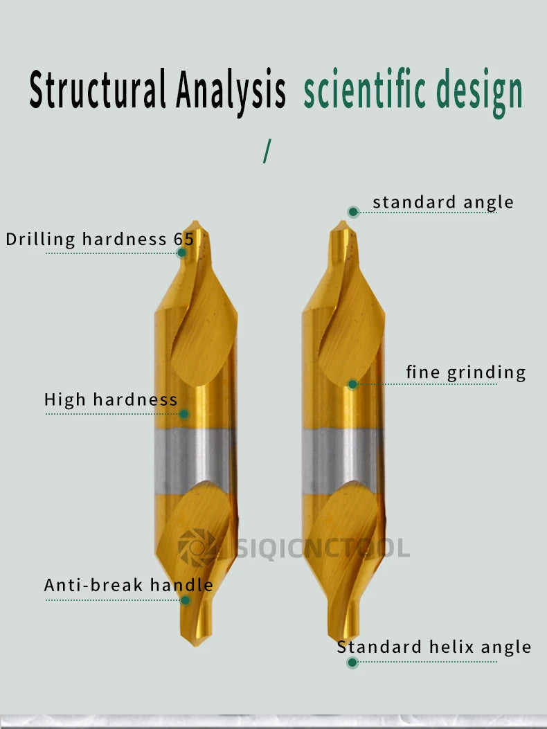 HSS Combined Center Drills Ti-Coated 60 Degree Countersinks Angle Bit Set 6pcs 1.0-5mm Metal Centering Dril Bit Lathe W6542 M35
