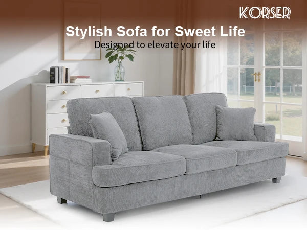 Premium Cloud Chenille Sofa For Elegant Living Room Style