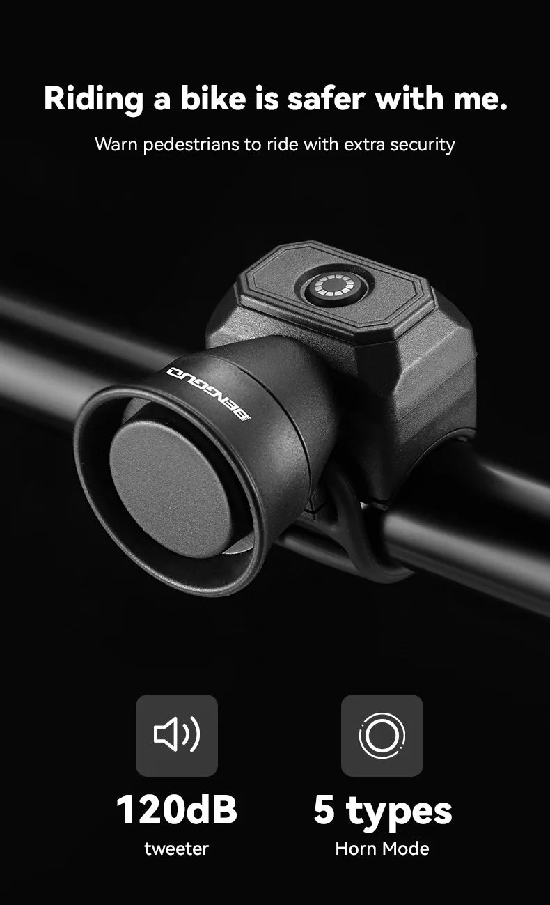 5 Modes Bicycle Horn Mountain Bike Mini Battery Waterproof Electronic Bike Bell Riding Equipment Children's Scooter Accessories