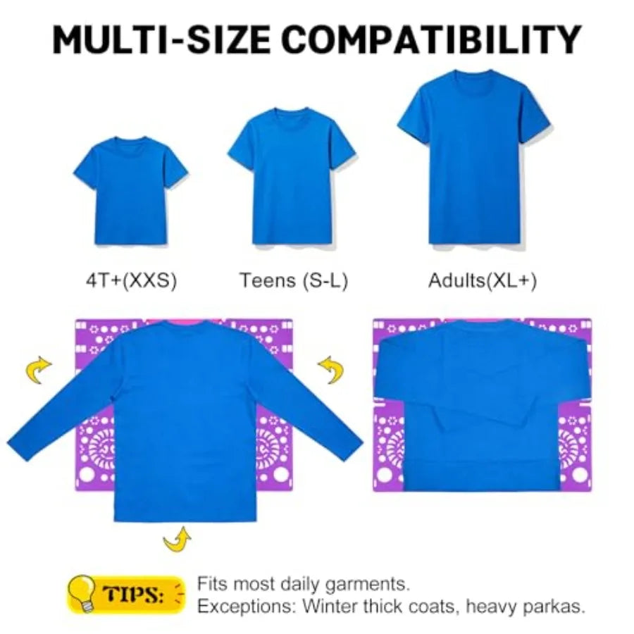 Quick Clothes Folding Board, Household Garment Organizer, Lazy Tool to Fold T-shirts in Seconds, Save Time and Keep Neat