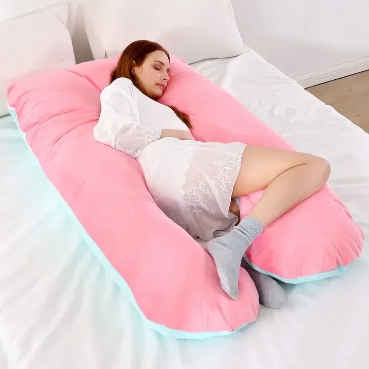 Soft U Shaped Pregnancy Pillow For Side Sleeping Relief