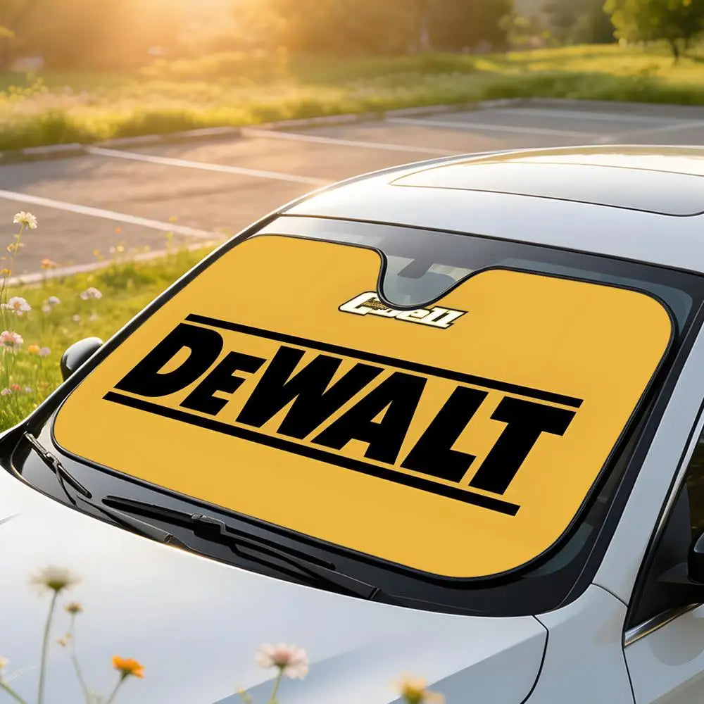 Sun Visor Universal Car Windshield Sun Shade Full Coverage Heat UV Block Interior Anti Aging Tool Box D-Dewalts Banner