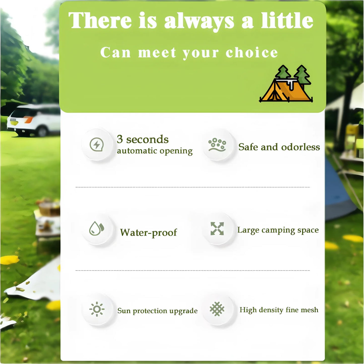 2-Person (blue)/4-Person (white), Extra-Large Tent with Mesh Screen, Lightweight Family Tent|Quick Setup for Park Picnics