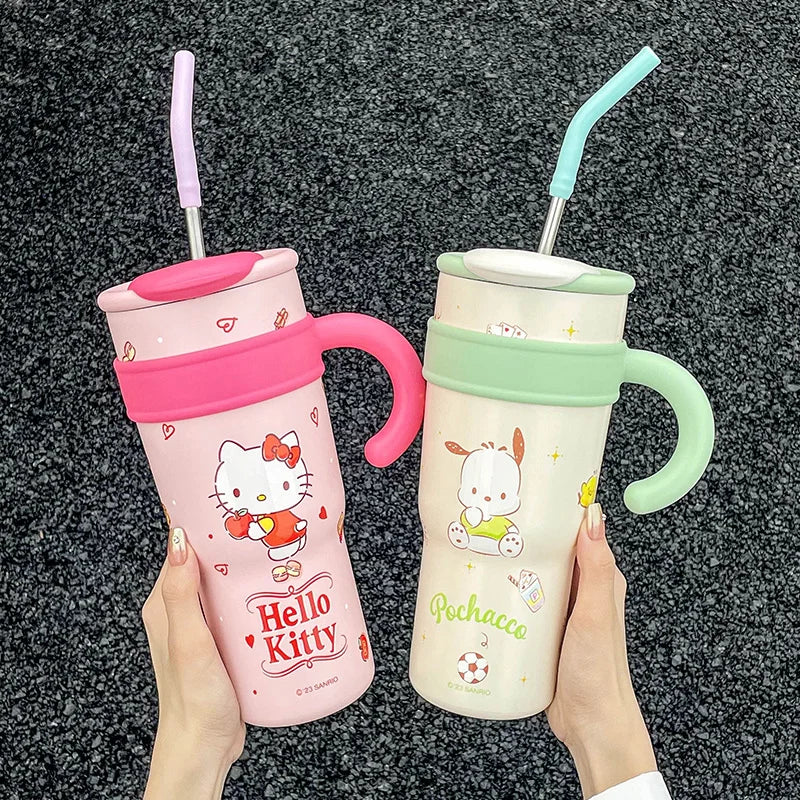 1Pc Hellokitty Thermos Cup, High-Looking Water Cup, 700ml 1200ml, Valentine's Day Gift, Car Cup, Portable Coffee Cup, Large Capacity