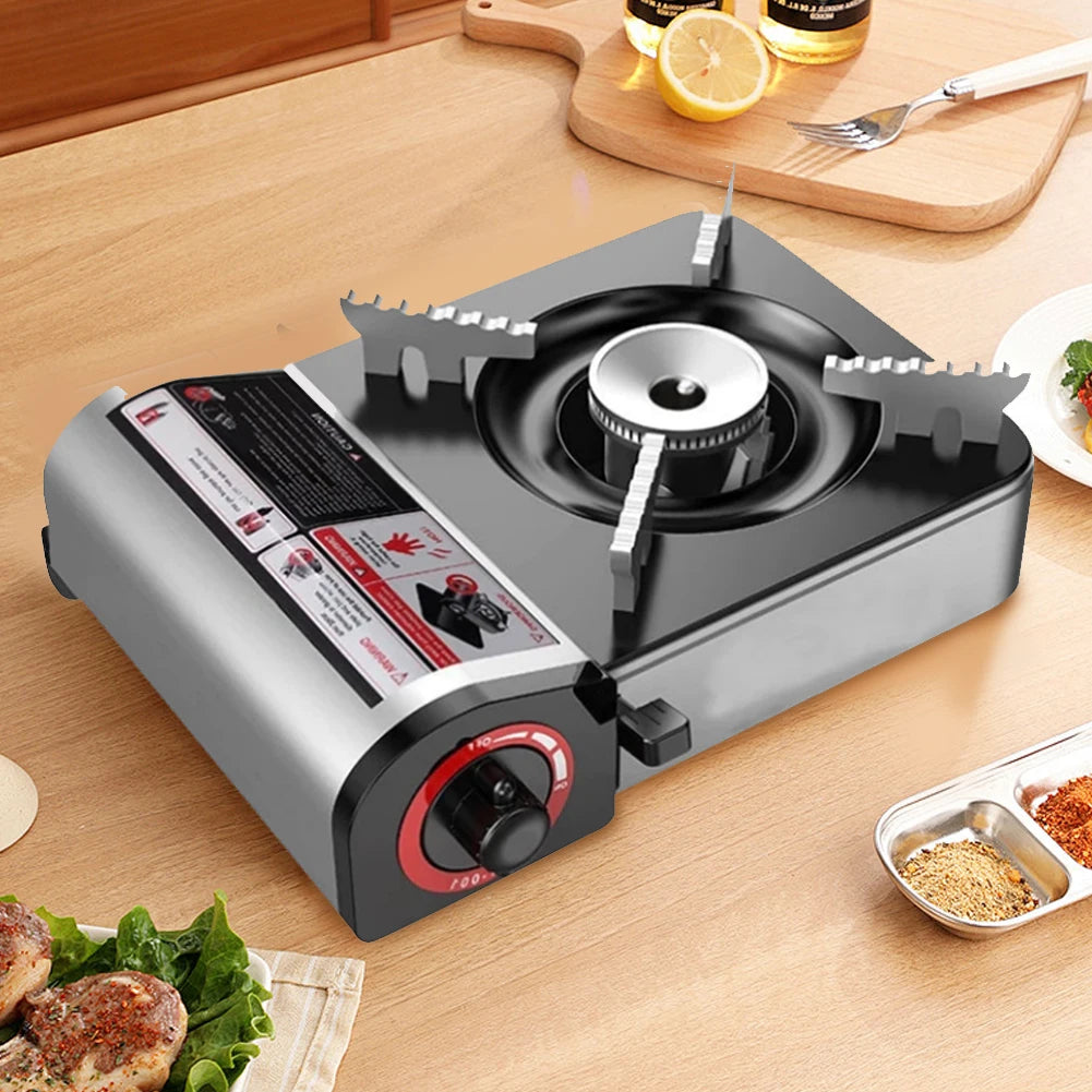 Single-Burner Butane Stove Adjustable Cassette Stove Windproof Cassette Furnace for Indoor & Outdoor Cooking