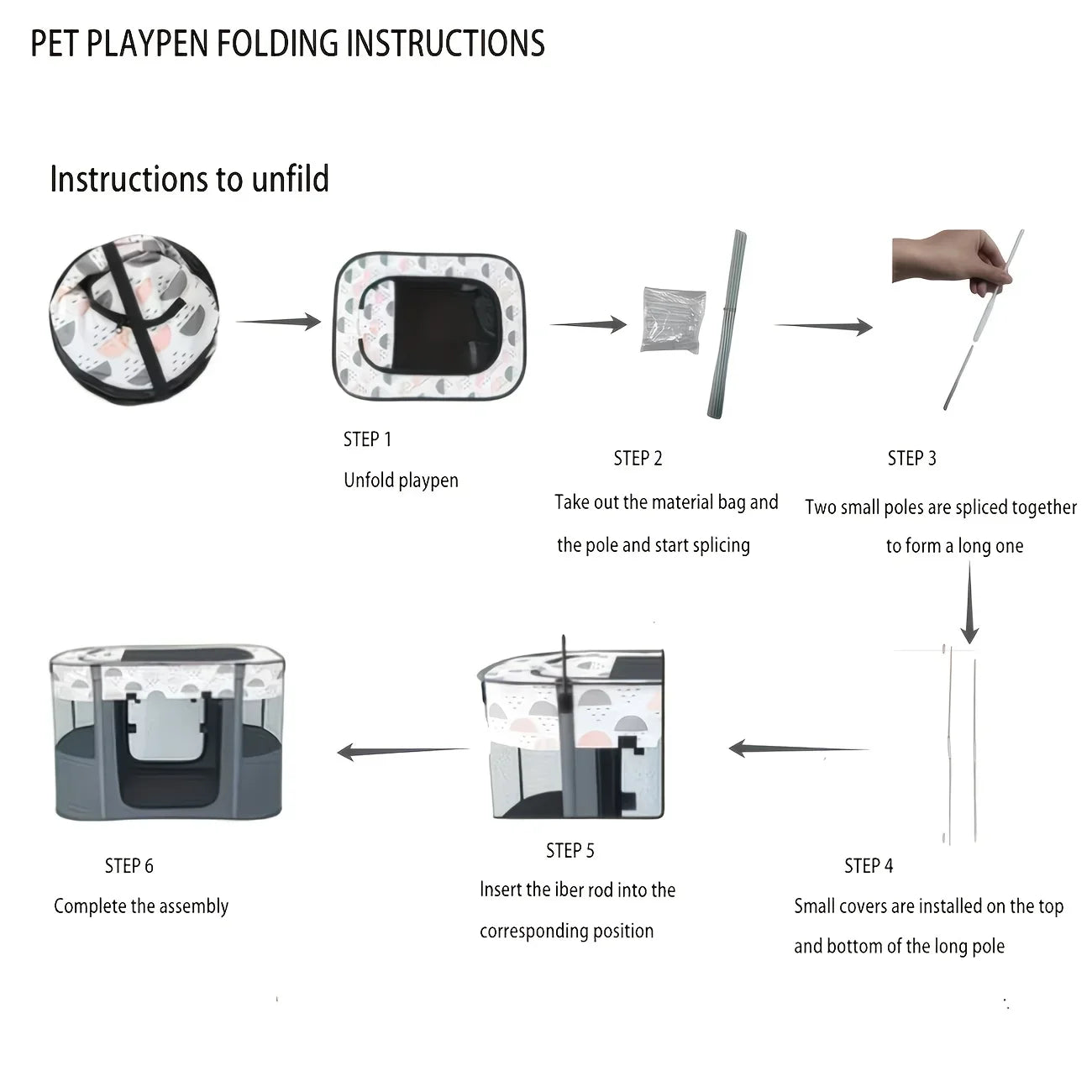 Fashionable Foldable Rectangular Pet Cage (M/XL) for Dogs & Cats, Pet House & Playpen, Portable Tent Fence for Puppies & Kittens