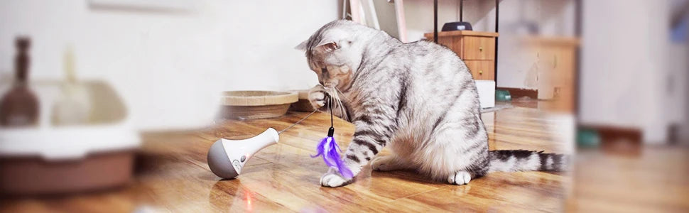 Automatic Rotating Feather Toy For Active Indoor Cat