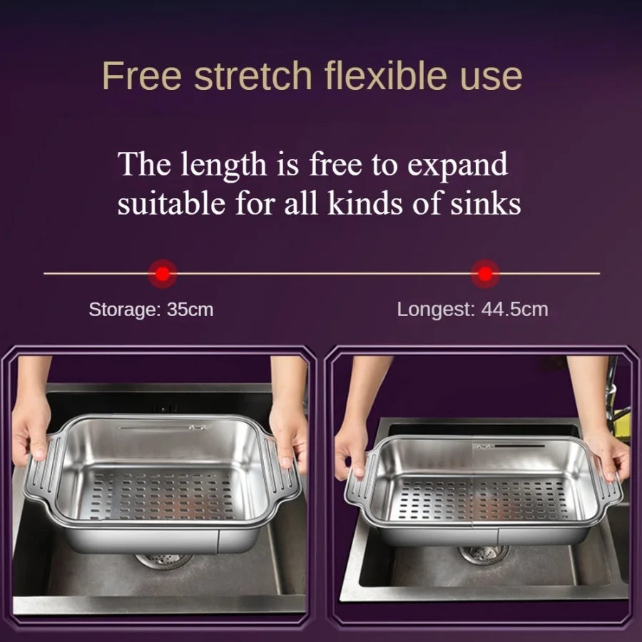 Stainless Steel Telescopic Sink Filter Basket For Pasta