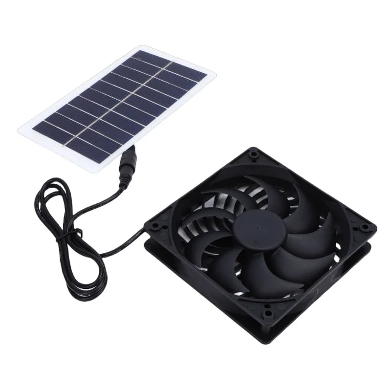 Solar fan Solar Charger Exhaust Fan Ventilator Solar Panel Powered Fan Air Extractor for Dog Chicken House RV Greenhouse Fan