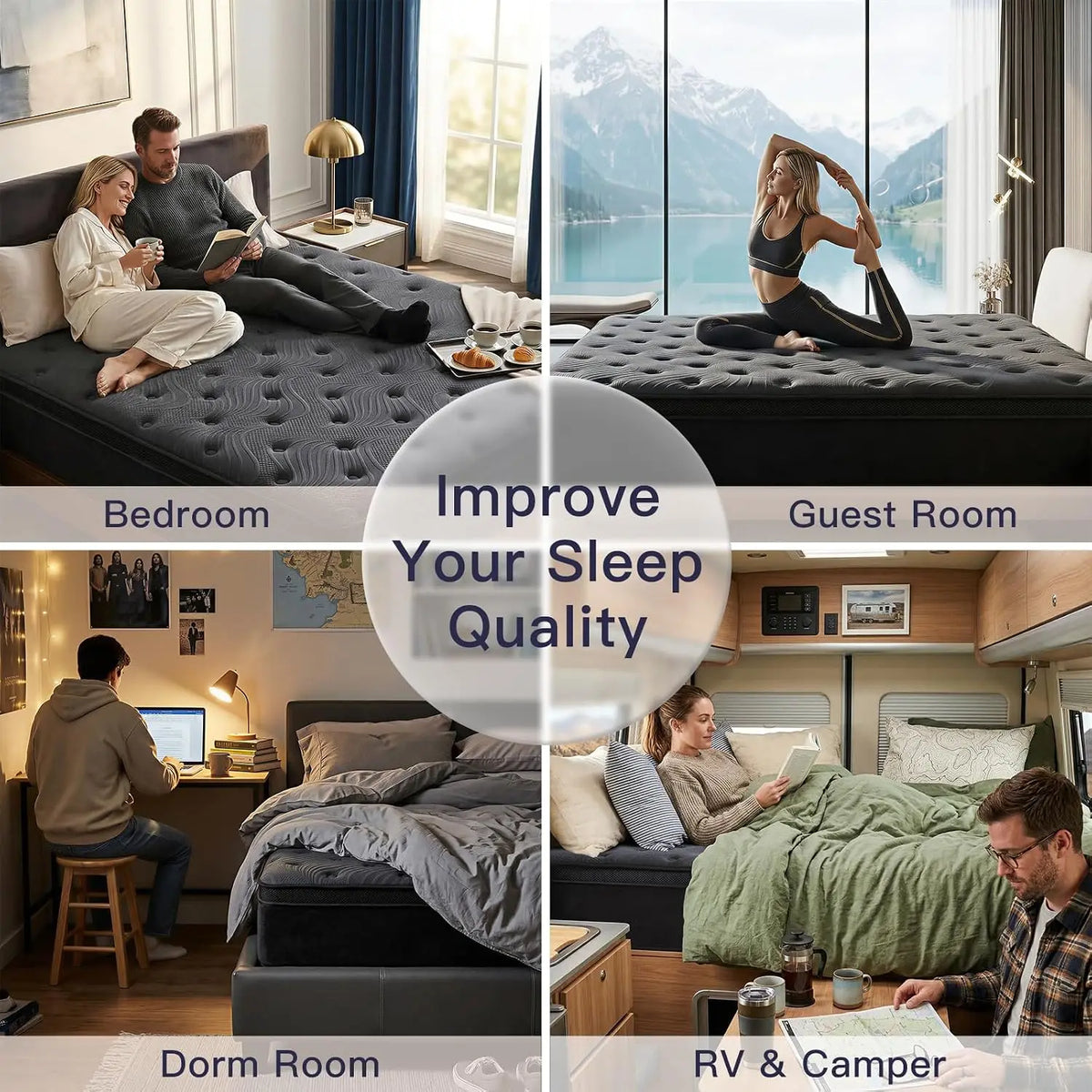 Premium Memory Foam Mattress With Pocket Springs And Support