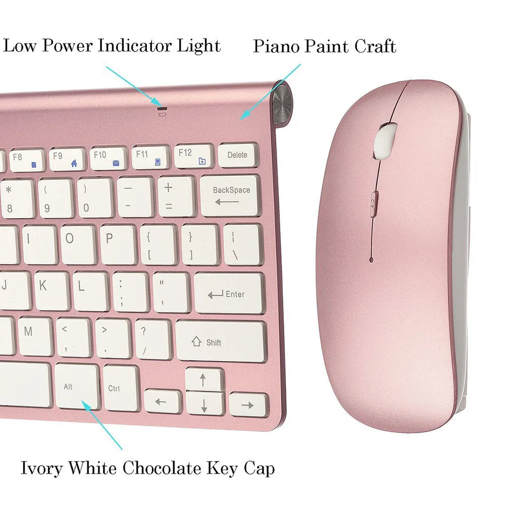 2.4Ghz Ultra-Thin Wireless Keyboard And Mouse Combo With USB Receiver Mouse Keyboard Set For Apple PC WindowsXP/7/8/10