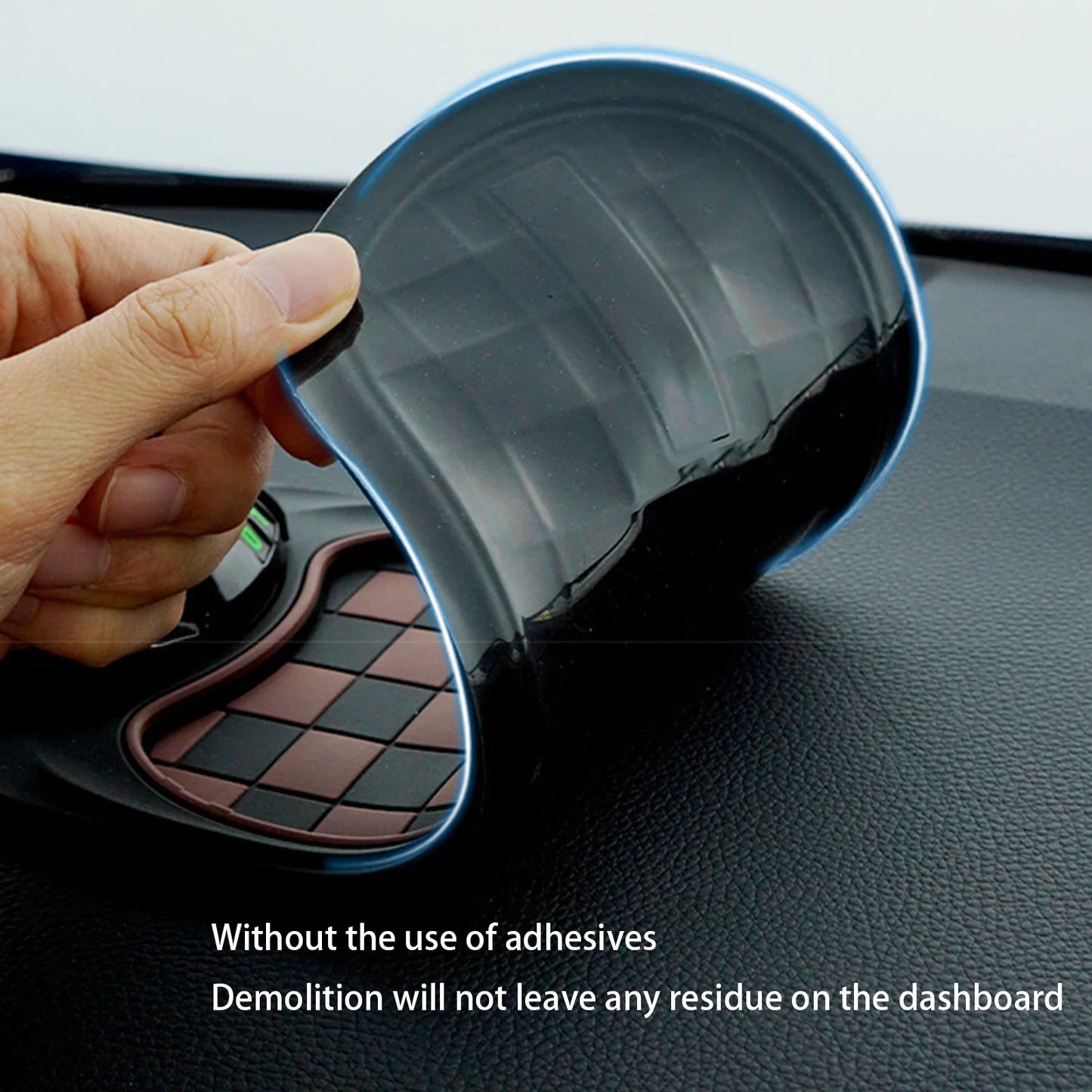 Car Anti-Slip Mat Auto Phone Holder Adjustable Phone Holder with Inner Spring for Phones Keys Gadgets Small Items
