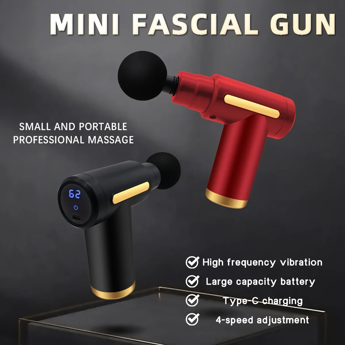 Portable Digital Fascia Gun With LED Display Six Levels
