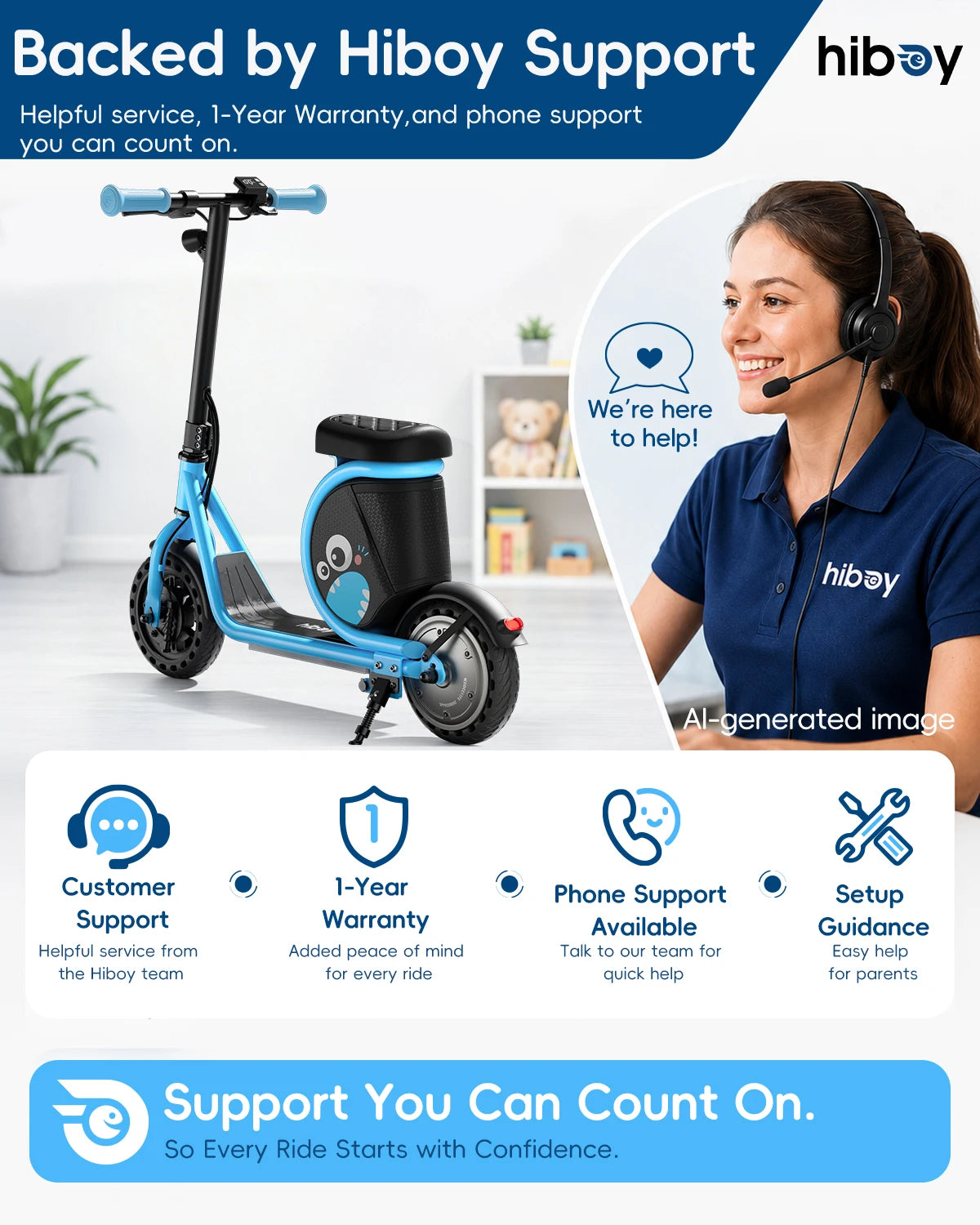 Hiboy Joyhaul Foldable Kids Electric Scooter With Led Lights
