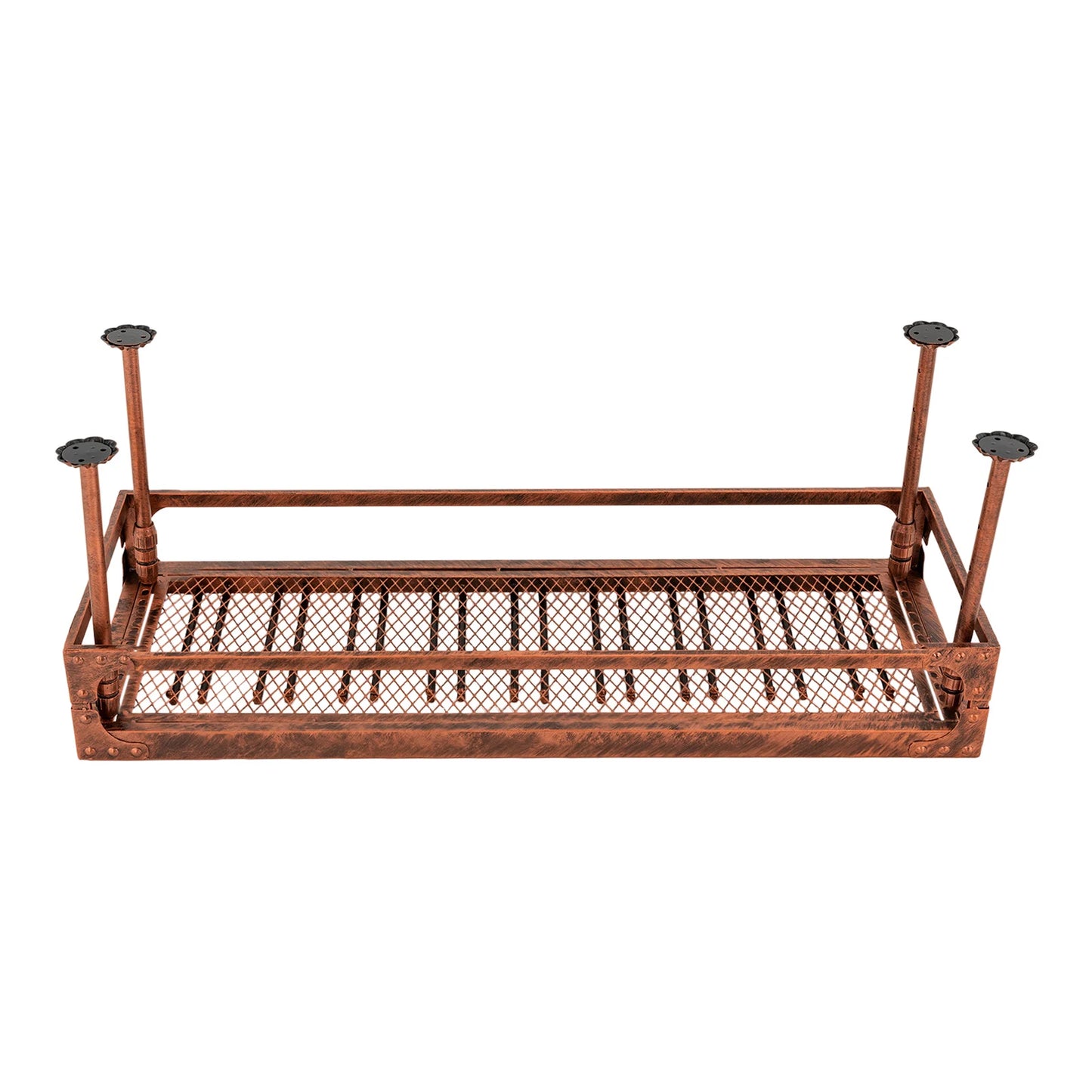 Industrial Vintage Bar Floating Shelf，Ceiling Mount Iron Wine Rack，Glass Hanging Holder Stemware Storage Organizer