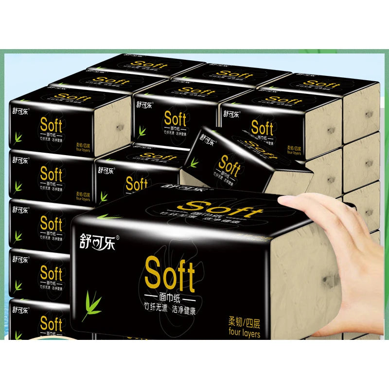 Eco-Friendly Bamboo Pulp Base Paper 10-40 Packs Household Use Colored Napkins Toilet Paper Handmade Facial Tissue Paper