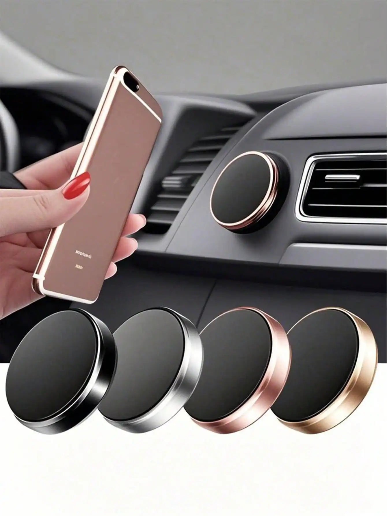 1pc Multi-Functional Mini Magnetic Phone Holder, 360 Degree Rotation, Suitable For Car, Home, Kitchen And Office Smartphone Holder, Applicable To Any Corner Wall