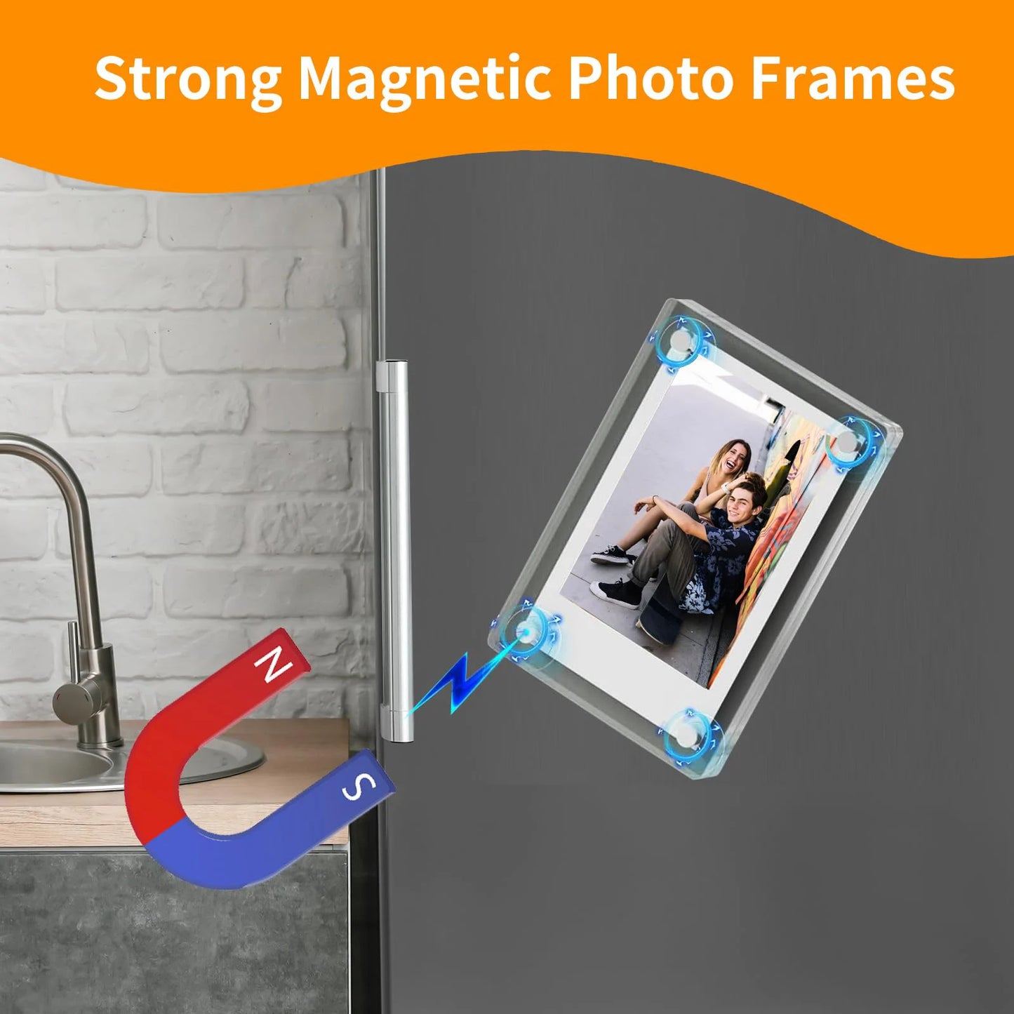 Acrylic Magnetic Instax Frames For Fridge Double Sided Display