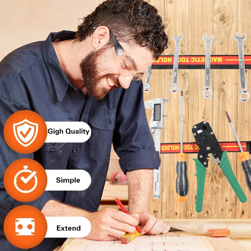 Magnetic Tool Bar Wall Mount Organizer For Wrenches