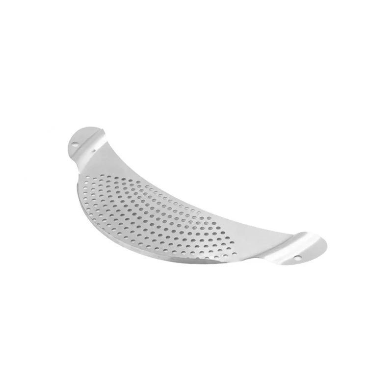 Stainless Steel Pot Strainer Kitchen Colander with Handle Held Crescent Drainer Pan Crescent Pot Strainer Pasta Noodles Strainer