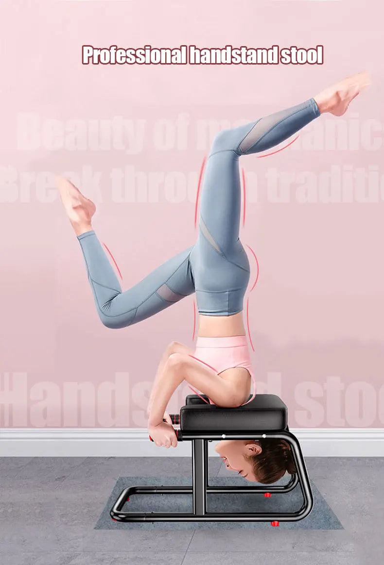 Home multifunctional inverted stool, double armrest yoga headrest bench, vertical yoga chair for balance training