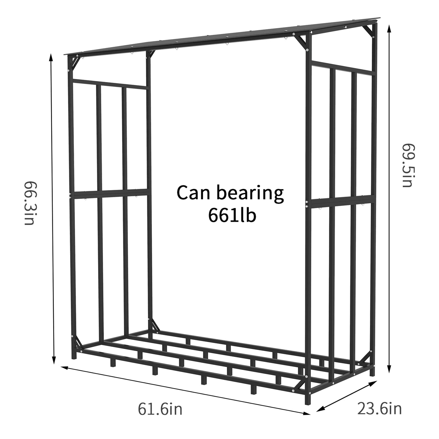Heavy Duty Outdoor Firewood Rack With Waterproof Cover