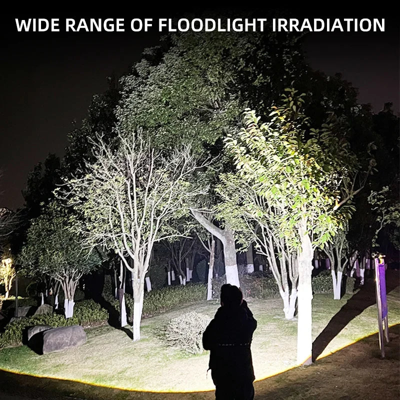 Compact USB Charging LED Flashlight Portable Telescopic Zoom Strong Light Focused Long-Range Household Emergency Lighting