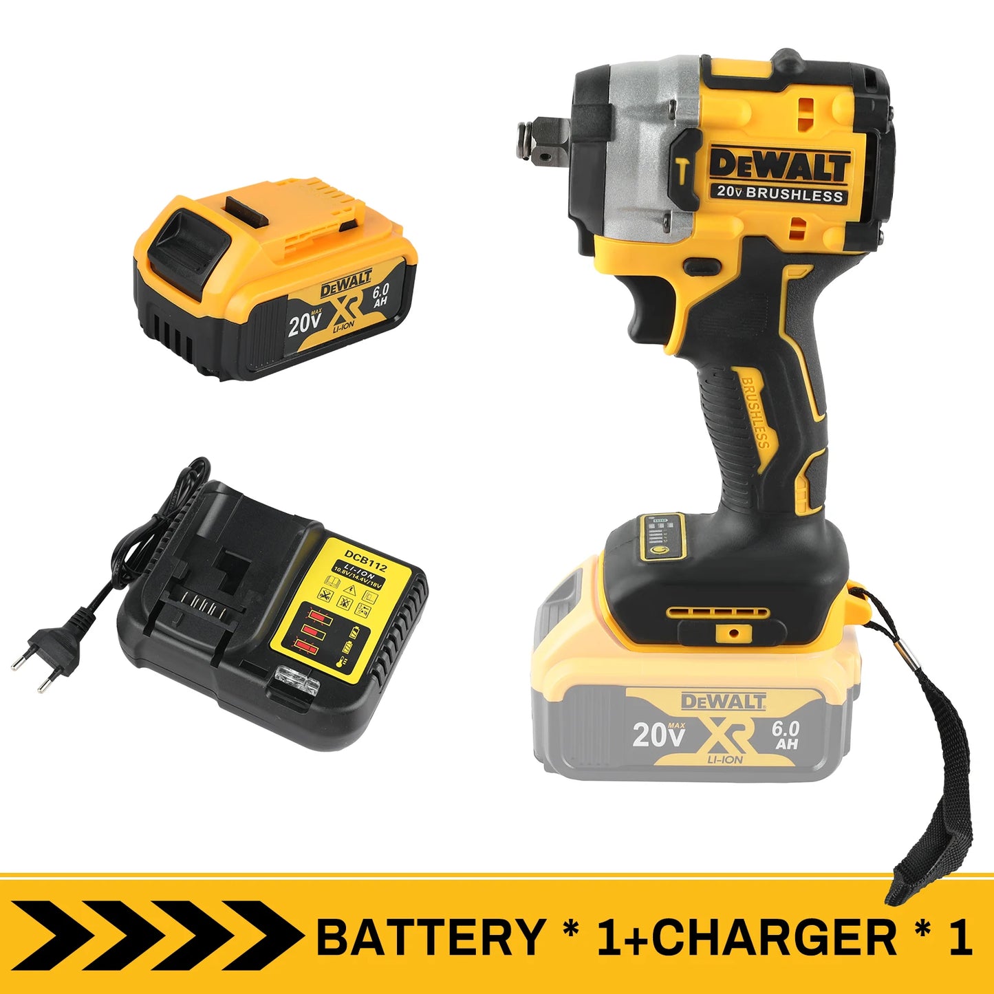DEWALT DCF921 ATOMIC 20V MAX 1/2 - inch Cordless Impact Wrench: Variable Speed, Built - in Charging, Comes with Battery