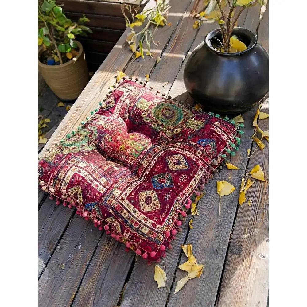 PC Thick Soft Comfortable Wear Resistant Non Slip Bottom Easy Clean Bohemian Moroccan Style Round Meditation Cushion Throw Pill