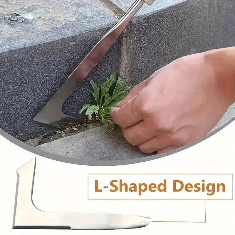 Stainless Steel Gap Weeding Tool L-shaped Garden Weeding Tool Weeding Puller Manual Weeding Tools for Road Cracks and Gardens