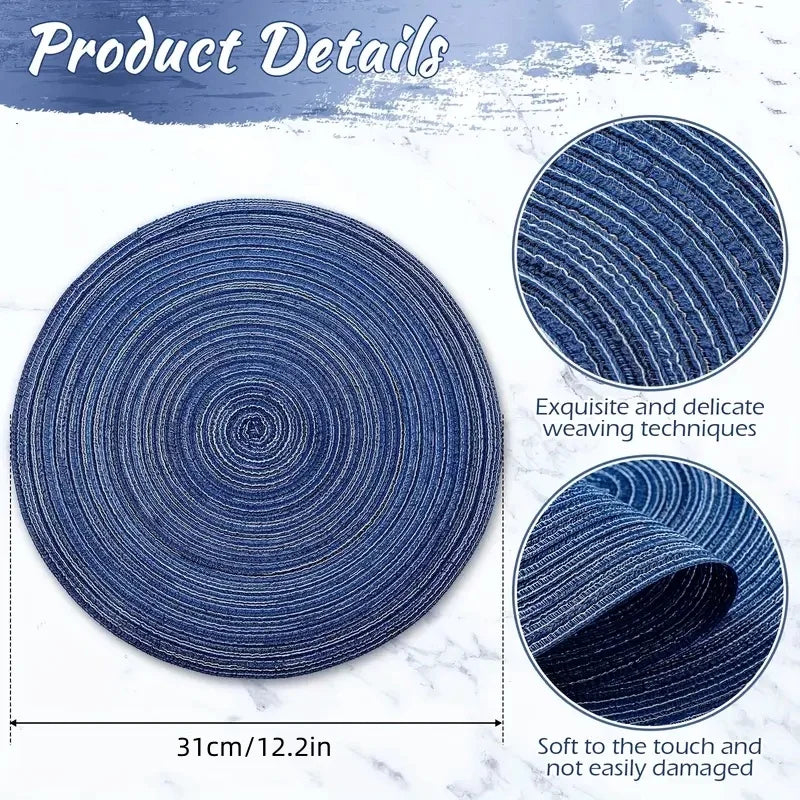 Nordic Style Round Woven Heat Insulation Dining Mats