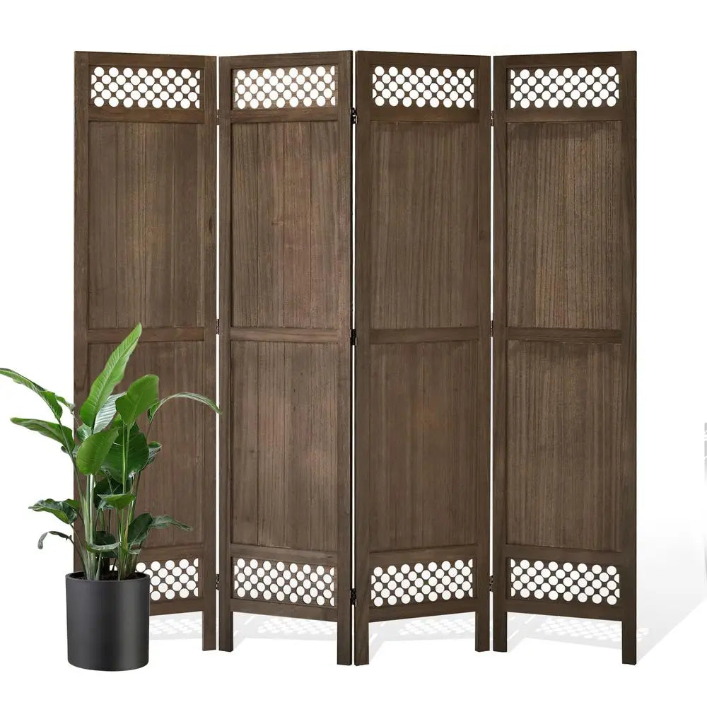 Screen Room Divider Panel Real Wood Folding Partition Room Dividers, NoAssembly Required, Enhance Privacy and Aesthetic Appeal,